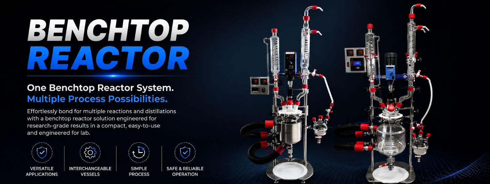 Benchtop reactor system — interchangeable vessels for pilot-scale process development